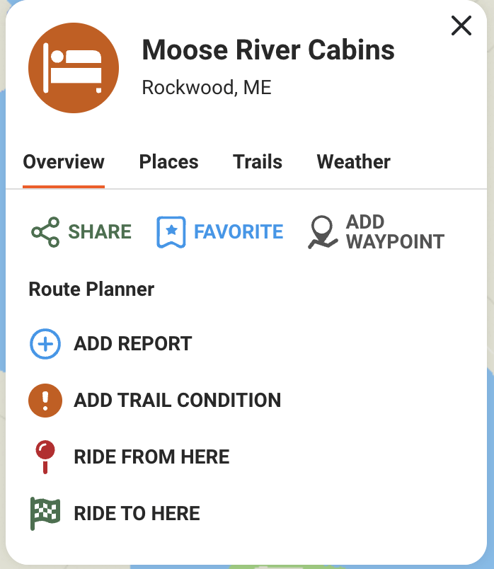 Moose River Cabins Map